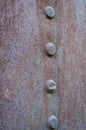 Fragment Rusty riveted hull of an old ship