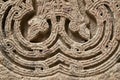 Fragment of sacred armenian cross-stone Khachkar in the ancient monastery