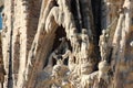 Fragment of a sculptural composition from the lives of saints on the facade of the Sagrada Family in Barcelona, Spain.