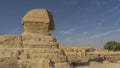 A fragment of the sculpture of the Great Sphinx.