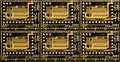 A fragment of a silicon wafer with the topology of a computer microchip