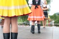 Fragment of Slovak folk dance with colorful clothes