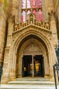 Fragment of St. Paul's Chapel of Trinity Church Wall Street on Broadway. Manhattan, New York, USA Royalty Free Stock Photo