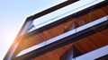 A fragment of the steel and glass metal facade of building. Royalty Free Stock Photo