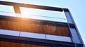A fragment of the steel and glass metal facade of building. Royalty Free Stock Photo