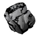 A fragment of stone coal. The source of energy and useful minerals isolated on white background. Vector cartoon close-up Royalty Free Stock Photo