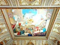 Fragment of the stunning ceiling of the main staircase of the Kunsthistorisches Museum Vienna, Austria Royalty Free Stock Photo