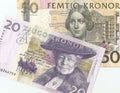 Fragment Swedish money Royalty Free Stock Photo