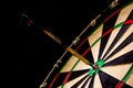 Fragment of target with dart in bullseye Royalty Free Stock Photo
