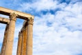 Fragment of the Temple of Olympian Zeus Greek: Naos tou Olimpiou Dios, also known as the Olympieion, Athens. Royalty Free Stock Photo