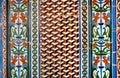 Fragment of tiles on patterned wall in historical house of spanish Andalusia