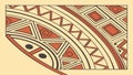 Fragment of Tribal Geometric Pattern with Waves, vector design Generative AI Royalty Free Stock Photo