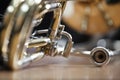 Fragment of the trombone Royalty Free Stock Photo