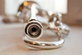 Fragment of the trumpet closeup Royalty Free Stock Photo