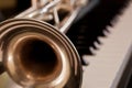 Fragment of the trumpet closeup Royalty Free Stock Photo