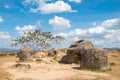 Fragment of unique archaeological site which was destroyed from exploded cluster bombs - Plain of Jars.