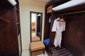Fragment of view of inside the closet with furniture and other objects Royalty Free Stock Photo
