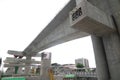 fragment view of the road under reconstruction in Bangkok, Thailand