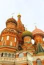 Fragment view of Saint Basil`s Cathedral in Moscow, Russia