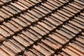 Fragment of old red clay roof tiles Royalty Free Stock Photo