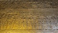 A fragment of the wall of an ancient Egyptian temple in Kom Ombo