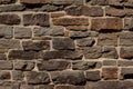 Fragment of the wall from brown flat natural stone Royalty Free Stock Photo