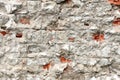 A fragment of a wall of concrete blocks, along which cracks went Royalty Free Stock Photo