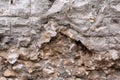 A fragment of a wall of concrete blocks, along which cracks went Royalty Free Stock Photo