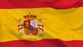 Fragment of a waving flag of the Kingdom of Spain in the form of background