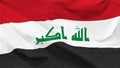 Fragment of a waving flag of the Republic of Iraq in the form of background