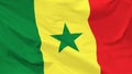 Fragment of a waving flag of the Republic of Senegal in the form of background