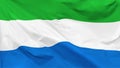 Fragment of a waving flag of the Republic of Sierra Leone in the form of background