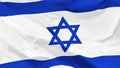 Fragment of a waving flag of the State of Israel in the form of background