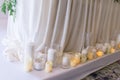 Fragment wedding presidium in restaurant Royalty Free Stock Photo