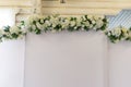 Fragment wedding presidium in restaurant