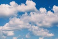 A fragment of white clouds in the blue sky in defocus for use as a background