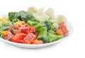 Various frozen vegetables on the white dish closeup Royalty Free Stock Photo