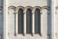 Fragment of the white marble facade