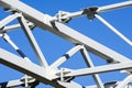 A fragment of a white metal frame of a new modern building Royalty Free Stock Photo
