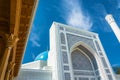 A fragment of white mosque Minor in Tashkent, Uzbekistan. Royalty Free Stock Photo