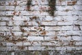 Fragment of whitewashed old brick wall, background Royalty Free Stock Photo