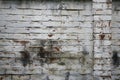 Fragment of whitewashed old brick wall, background Royalty Free Stock Photo