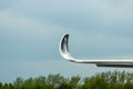 Fragment of wing Wingtip device of wide-body jet airliner Airbus A350 XWB.