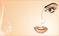 Fragment of womanish face. Background for card Royalty Free Stock Photo