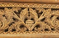 Fragment of wood carving, plant ornament