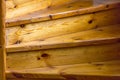 Fragment of the wood spiral staircase closeup.