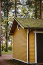 Fragment of wooden finnish yellow house