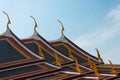 Fragment of the wooden roof with patterns of Grand Palace, Bangkok, Thailand.
