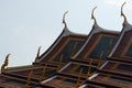 Fragment of the wooden roof with patterns of Grand Palace, Bangkok, Thailand.