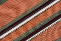 Fragment of the wooden roof with patterns of Grand Palace, Bangkok, Thailand.